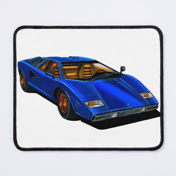 Item preview, Exclusive drawing legendary italian super car blue Countach LP400 5.2L V12 engine designed and sold by Cars23.