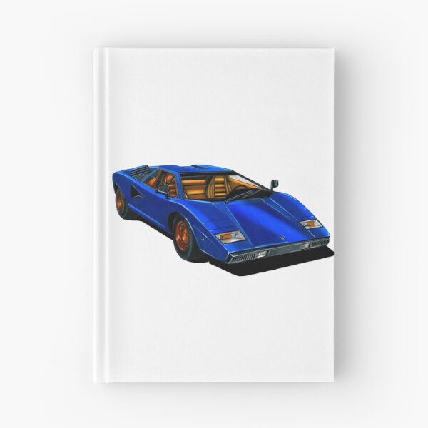 Item preview, Exclusive drawing legendary italian super car blue Countach LP400 5.2L V12 engine designed and sold by Cars23.