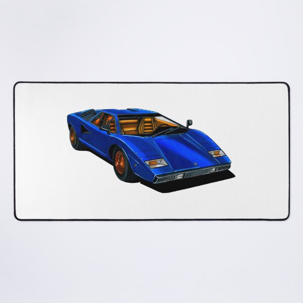 Item preview, Exclusive drawing legendary italian super car blue Countach LP400 5.2L V12 engine designed and sold by Cars23.