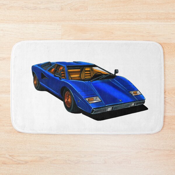 Item preview, Exclusive drawing legendary italian super car blue Countach LP400 5.2L V12 engine designed and sold by Cars23.