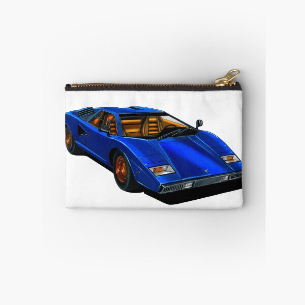 Item preview, Exclusive drawing legendary italian super car blue Countach LP400 5.2L V12 engine designed and sold by Cars23.