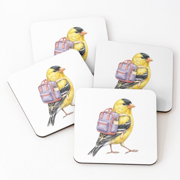 Item preview, Sweet Goldfinch Bird with Backpack designed and sold by Roy & Tiffany.