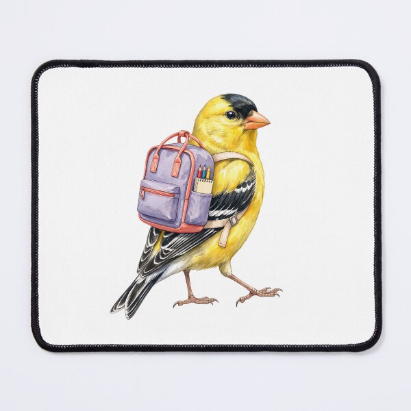 Item preview, Sweet Goldfinch Bird with Backpack designed and sold by Roy & Tiffany.