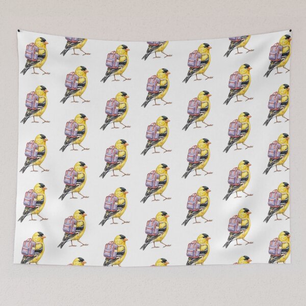 Item preview, Sweet Goldfinch Bird with Backpack designed and sold by Roy & Tiffany.