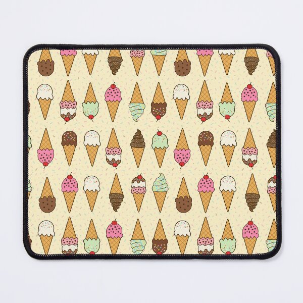 Item preview, Rows of ice cream cones with sprinkles on butter yellow background designed and sold by Chantal creates.