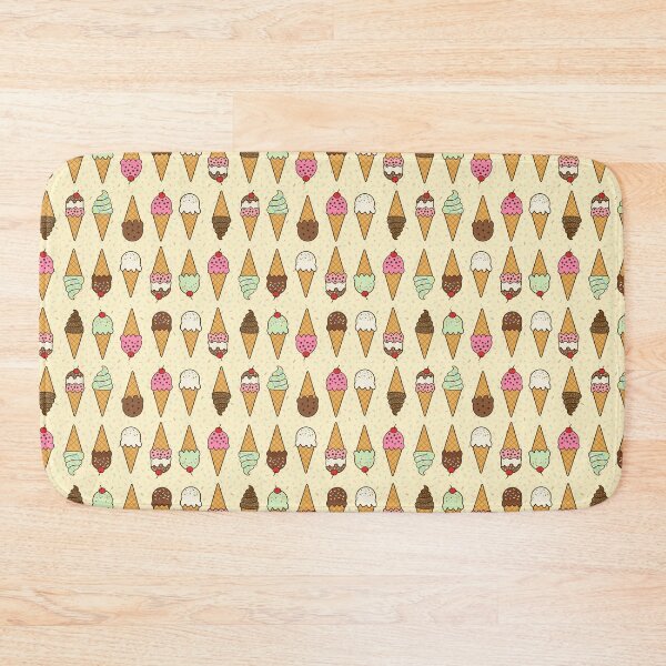Item preview, Rows of ice cream cones with sprinkles on butter yellow background designed and sold by Chantal creates.