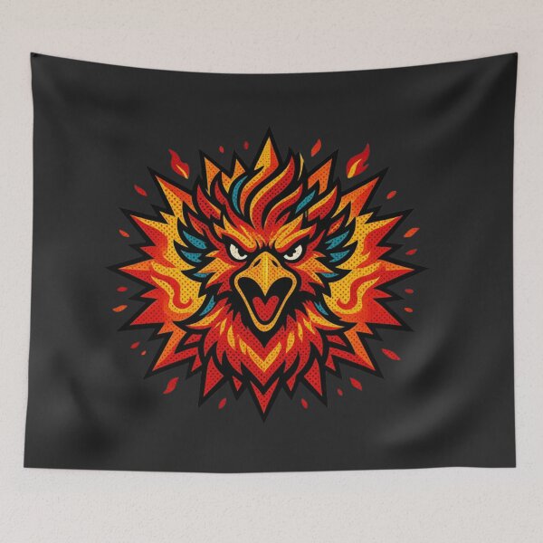 Item preview, Retro Halftone Phoenix Firebird Head Comic Pop Art Mythical Creature designed and sold by MarCinu Art.
