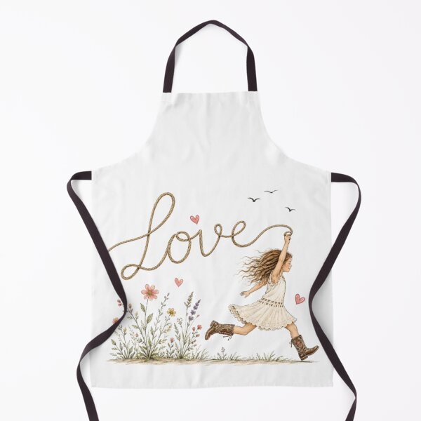 Item preview, Country Girl Lassoing Love Rustic Rope Typography Illustration designed and sold by IvanaIka.