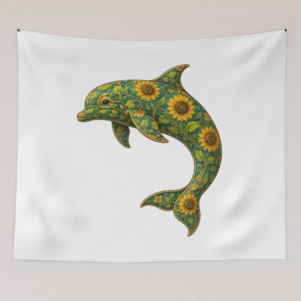 Item preview, Sunflower Dolphin | Ocean Sunflower Art Collection  Main Tag designed and sold by Zaru Art Studio.
