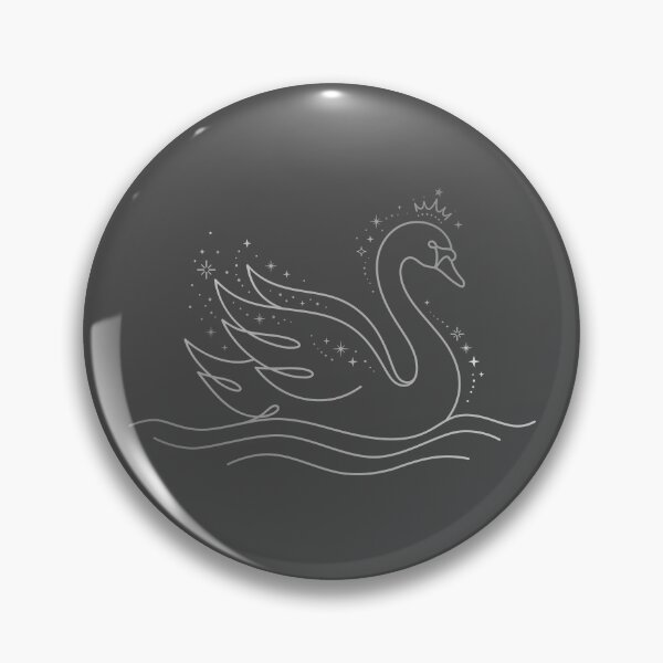 Item preview, Line-Art Swan (Silver) designed and sold by Krameri Creations.