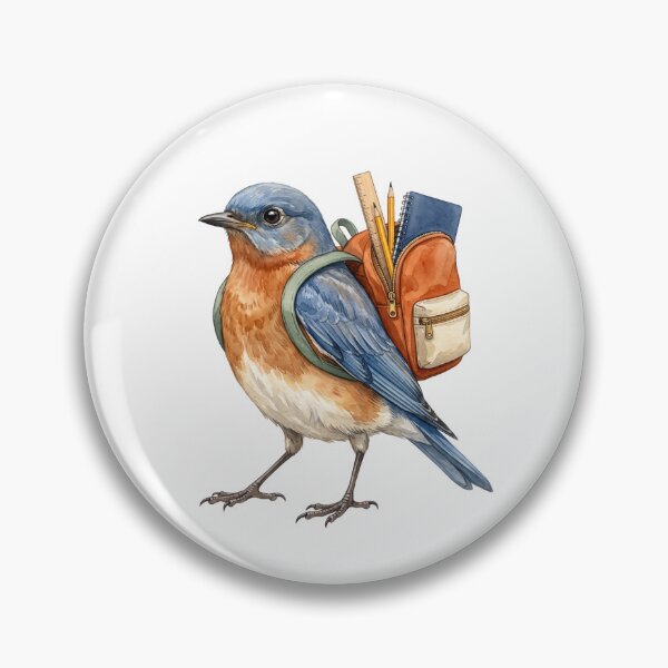 Item preview, Bluebird with School Backpack designed and sold by Roy & Tiffany.