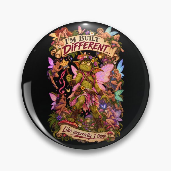 Item preview, I’m Built Different – Goblin Fairy designed and sold by The Wayward Heroes Guild.