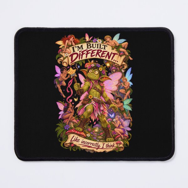 Item preview, I’m Built Different – Goblin Fairy designed and sold by The Wayward Heroes Guild.