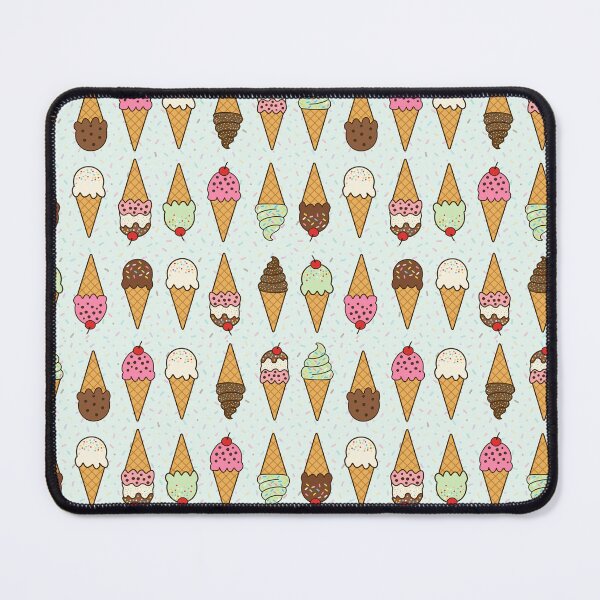 Item preview, Rows of ice cream cones with sprinkles on pale mint green background designed and sold by Chantal creates.