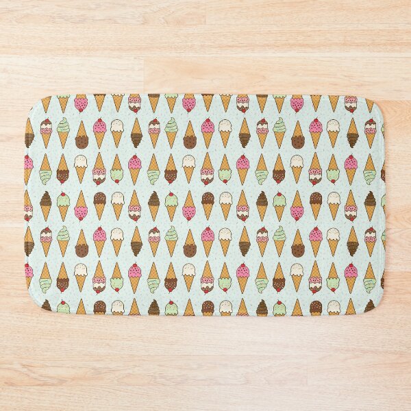 Item preview, Rows of ice cream cones with sprinkles on pale mint green background designed and sold by Chantal creates.