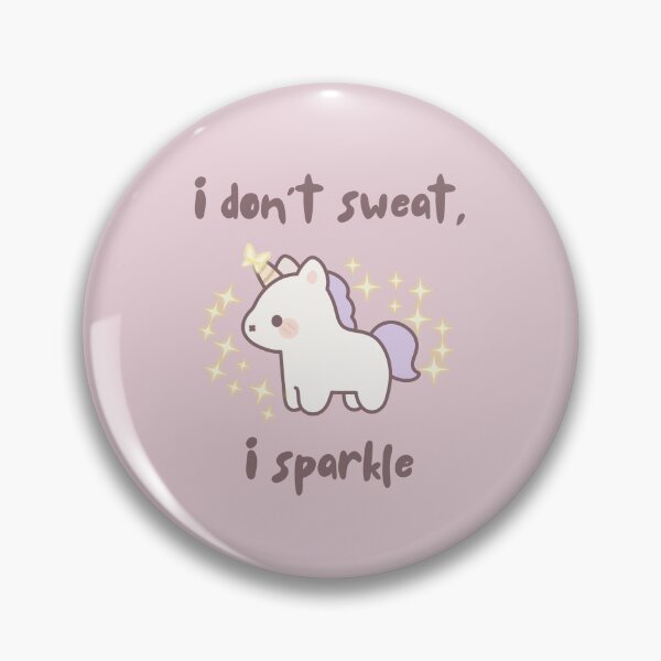 Item preview, I Don't Sweat I Sparkle | Kawaii Unicorn Funny Quote Sticker & T-Shirt designed and sold by Olive Thread Co..