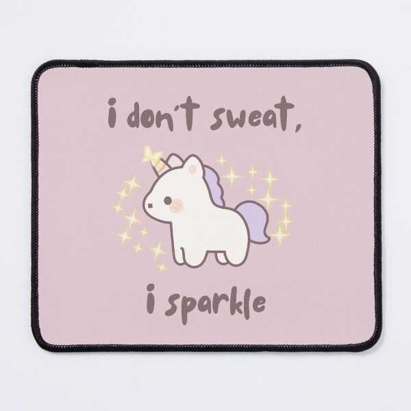 Item preview, I Don't Sweat I Sparkle | Kawaii Unicorn Funny Quote Sticker & T-Shirt designed and sold by Olive Thread Co..