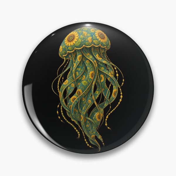 Item preview, Sunflower Jellyfish | Ocean Sunflower Art Collection designed and sold by Zaru Art Studio.