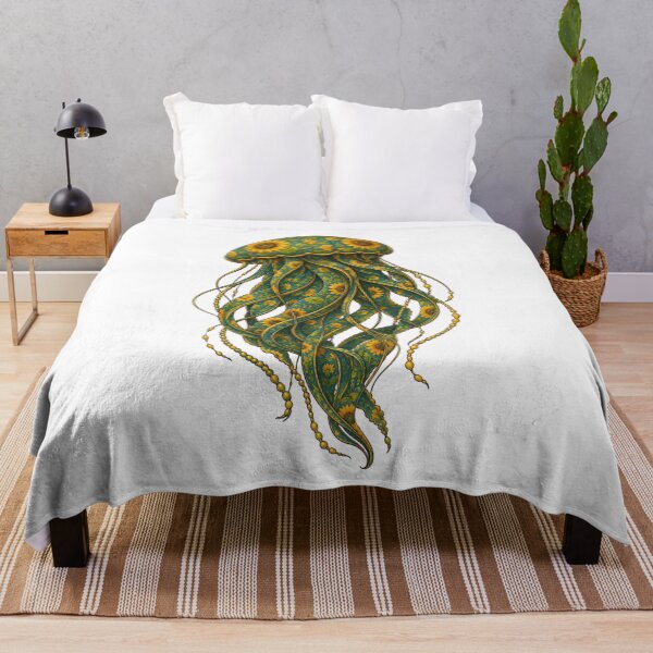 Item preview, Sunflower Jellyfish | Ocean Sunflower Art Collection designed and sold by Zaru Art Studio.