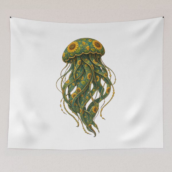 Item preview, Sunflower Jellyfish | Ocean Sunflower Art Collection designed and sold by Zaru Art Studio.