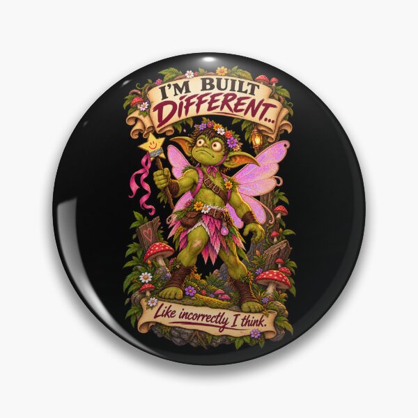 Item preview, I’m Built Different – Goblin Fairy designed and sold by The Wayward Heroes Guild.
