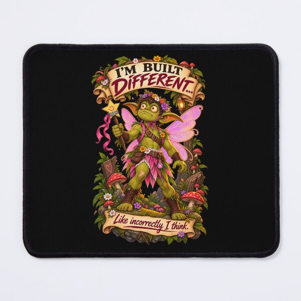 Item preview, I’m Built Different – Goblin Fairy designed and sold by The Wayward Heroes Guild.