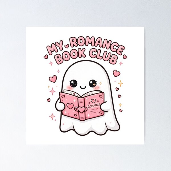 Item preview, My Romance Book Club - Cute Ghost Reading Romance Book Hearts designed and sold by FBA.