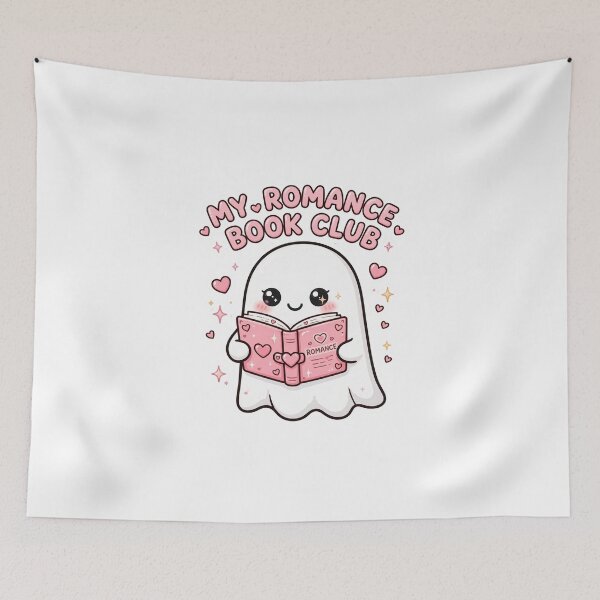 Item preview, My Romance Book Club - Cute Ghost Reading Romance Book Hearts designed and sold by FBA.