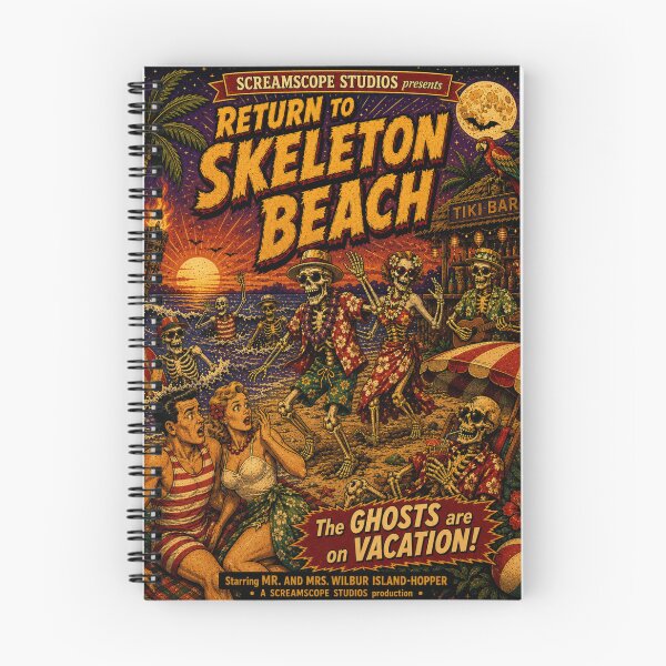Item preview, Skeleton Beach Retro Horror Vacation designed and sold by Melted Mind Studio.