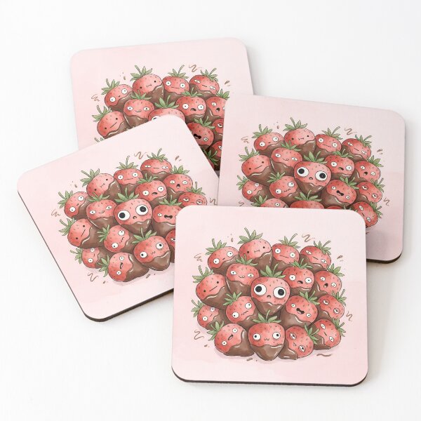 Item preview, Cute Chocolate Dipped Strawberries Kawaii Fruit designed and sold by DuckOddity.