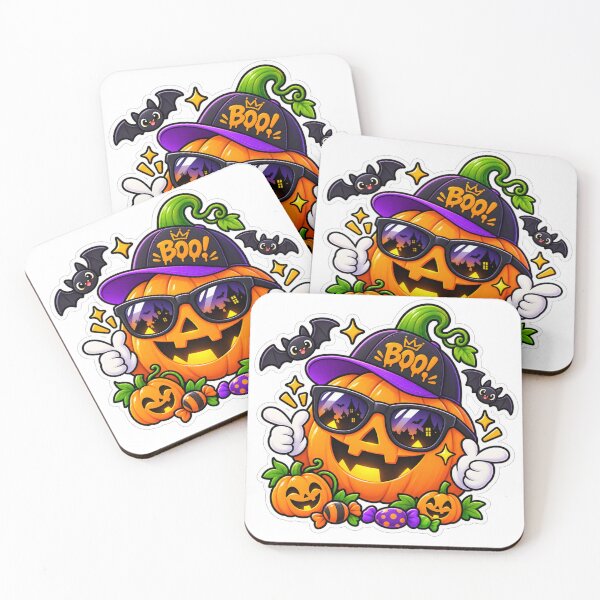 Item preview, Cute Halloween Pumpkin Boo Sunglasses Sticker designed and sold by Genzfirevibes.