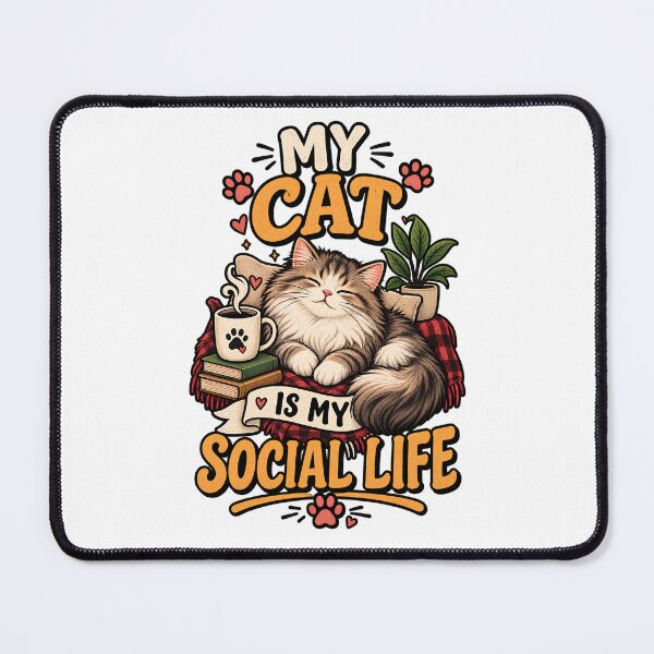 Item preview, My Cat Is My Social Life Funny Introvert Cat designed and sold by Haji Kamora.