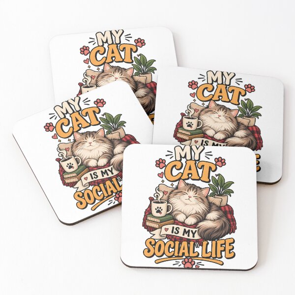Item preview, My Cat Is My Social Life Funny Introvert Cat designed and sold by Haji  Kamora.