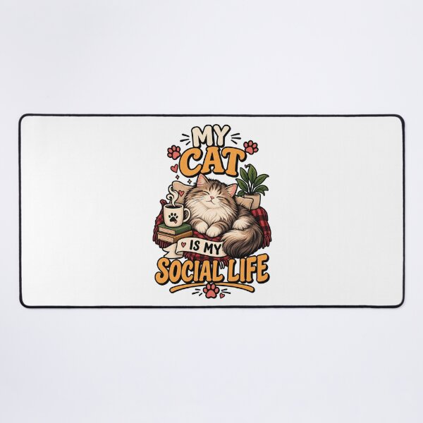 Item preview, My Cat Is My Social Life Funny Introvert Cat designed and sold by Haji Kamora.
