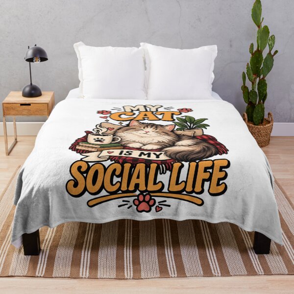Item preview, My Cat Is My Social Life Funny Introvert Cat designed and sold by Haji Kamora.