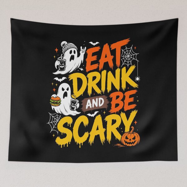 Item preview, Eat Drink and Be Scary Halloween Ghost designed and sold by mraihan.