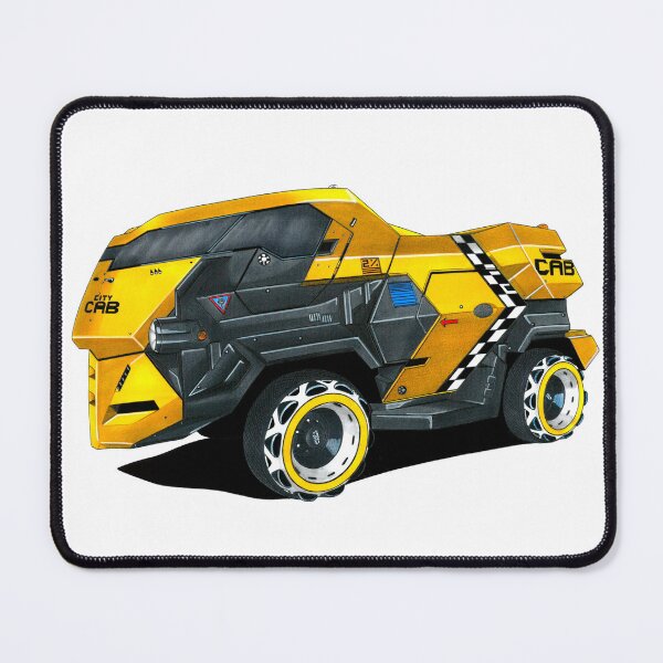 Item preview, Exclusive drawing modern movie car yellow Mega-City One LR City Cab V8 designed and sold by Cars23.