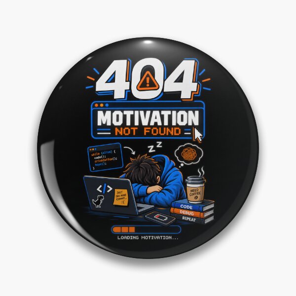 Item preview, 404 Motivation Not Found Programmer Humor designed and sold by ZELVUNO.