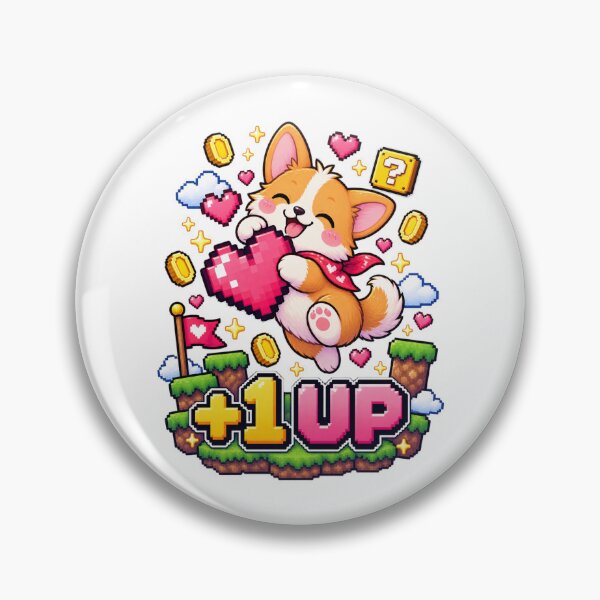 Item preview, Pixel Heart Corgi – Cute Retro Gaming Dog designed and sold by JPCuteDesign.
