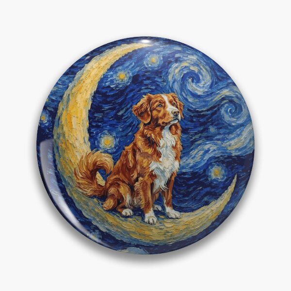 Item preview, Funny Nova Scotia Duck Tolling Retriever Toller Starry Night Painting Cute Moon Stars Mom Dad Kids designed and sold by FurryHavenPH.