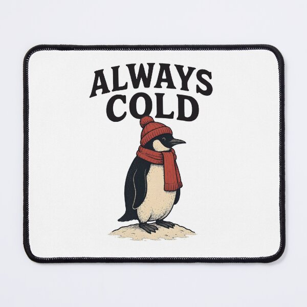 Item preview, Always Cold Funny Winter Penguin Scarf And Hat Retro designed and sold by Photo-Sphere101.