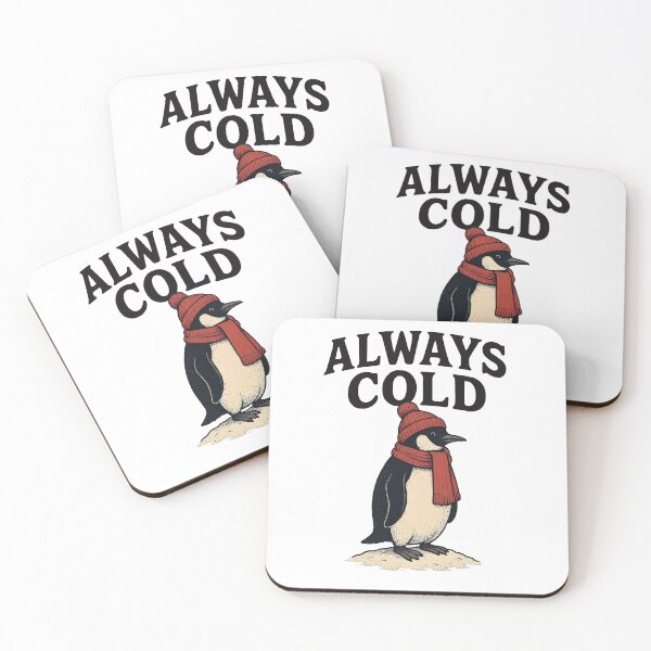 Item preview, Always Cold Funny Winter Penguin Scarf And Hat Retro designed and sold by Photo-Sphere101.