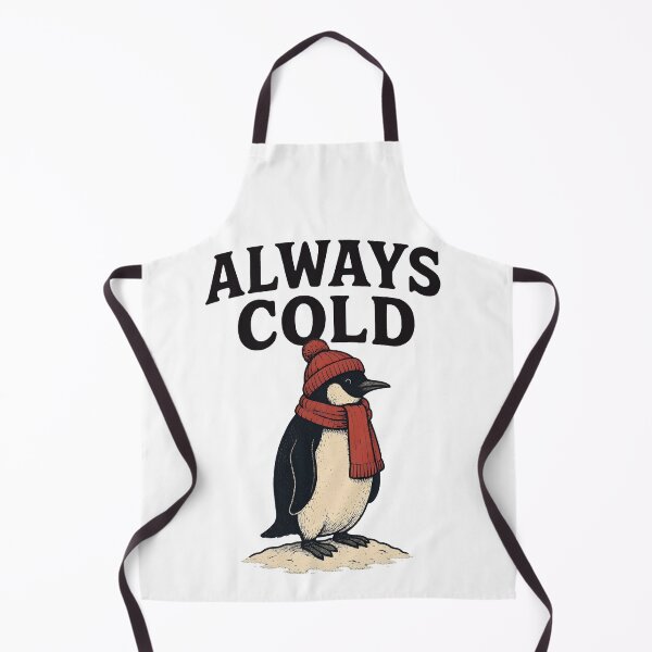 Item preview, Always Cold Funny Winter Penguin Scarf And Hat Retro designed and sold by Photo-Sphere101.