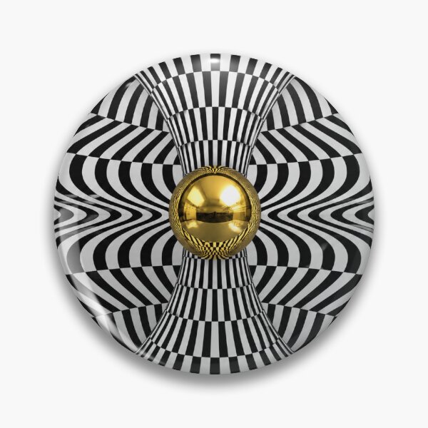 Item preview, Golden Sphere Op Art Illusion designed and sold by Ink-verse-.