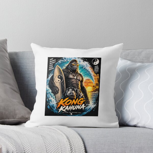 Item preview, Kong Kahuna Yin yang surfing gorilla designed and sold by EterniaE.