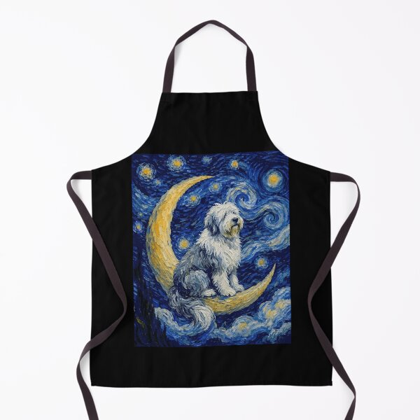 Item preview, Funny Old English Sheepdog Starry Night Painting Cute Moon Stars Mom Dad Kids designed and sold by FurryHavenPH.