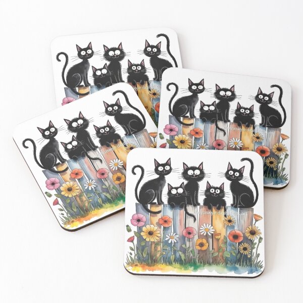 Item preview, Cats / Happy Cats / Old Pattern / USA / Black / Colorful / Creative T-shirt designed and sold by Creative T-shirts.