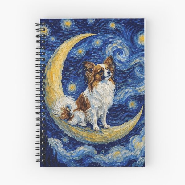 Item preview, Funny Papillon Starry Night Painting Cute Moon Stars Mom Dad Kids designed and sold by FurryHavenPH.