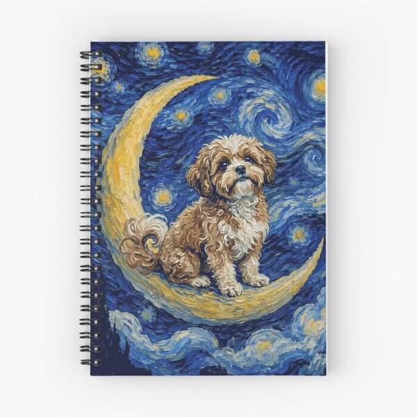 Item preview, Funny Peekapoo Starry Night Painting Cute Moon Stars Mom Dad Kids designed and sold by FurryHavenPH.