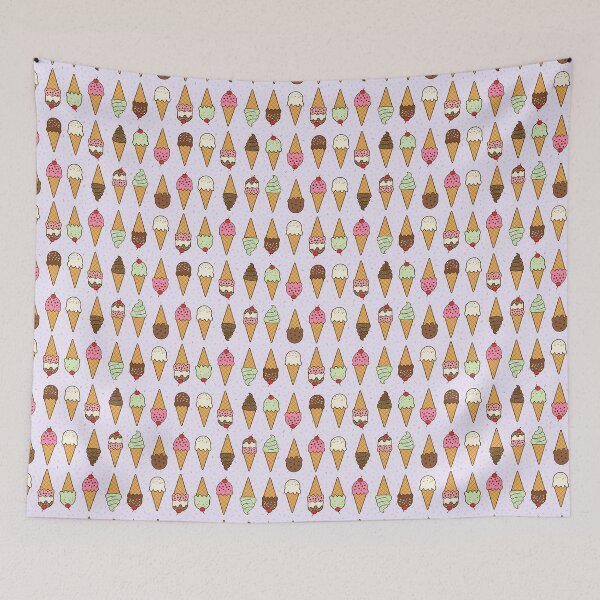 Item preview, Rows of ice cream cones with sprinkles on pale lavender background designed and sold by Chantal creates.